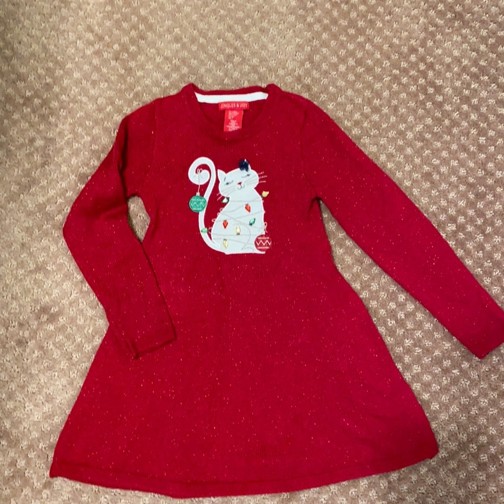 Girls Christmas sweater dress